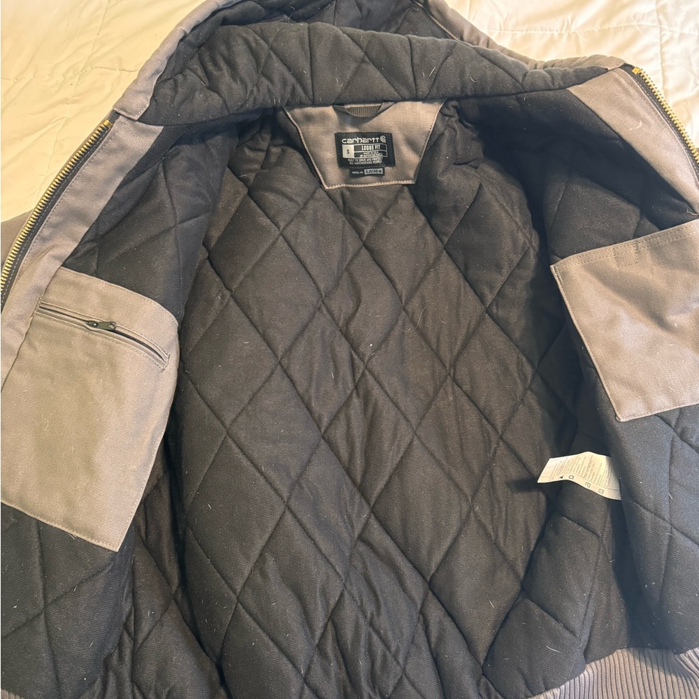 Carhartt Gray Hooded Jacket small - Picture 8 of 9